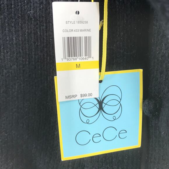 Cece Black Ball Sleeves Knitted Sweater Medium NWT - Picture 4 of 5